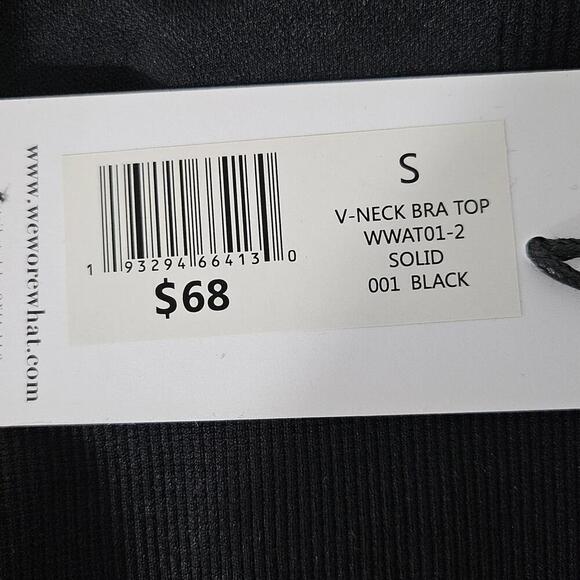 2/$50 WeWoreWhat Black V-Neck Bra Top Size S | Sleek & Supportive - Picture 6 of 7